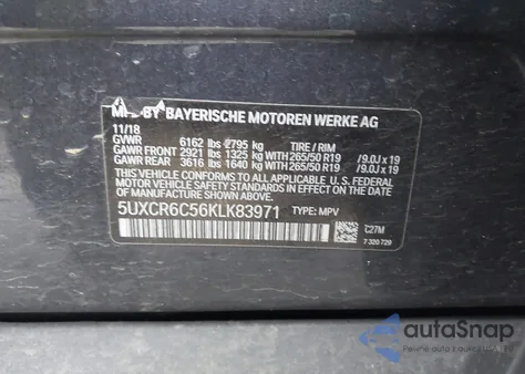 2019 BMW X5 xDrive40I из США, поврежденный, VIN 5UXCR6C56KLK83971